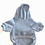 Thumbnail: Front of small gray hoodie for dogs to keep warm. Personalized with Best Friend on back.