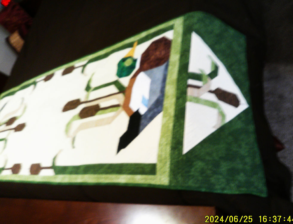 Thumbnail: Mallard Duck Bed Runner or Table Runner: 24X80--Pieced Homecrafted Runner
