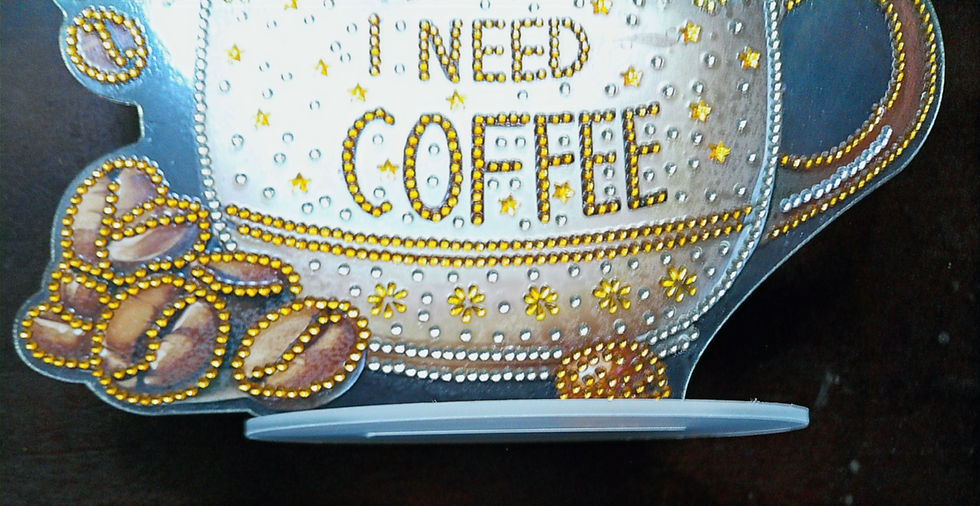 Thumbnail: I Need Coffee Table Sign: 9.5x10 with oval base--Diamond Art Table Decor