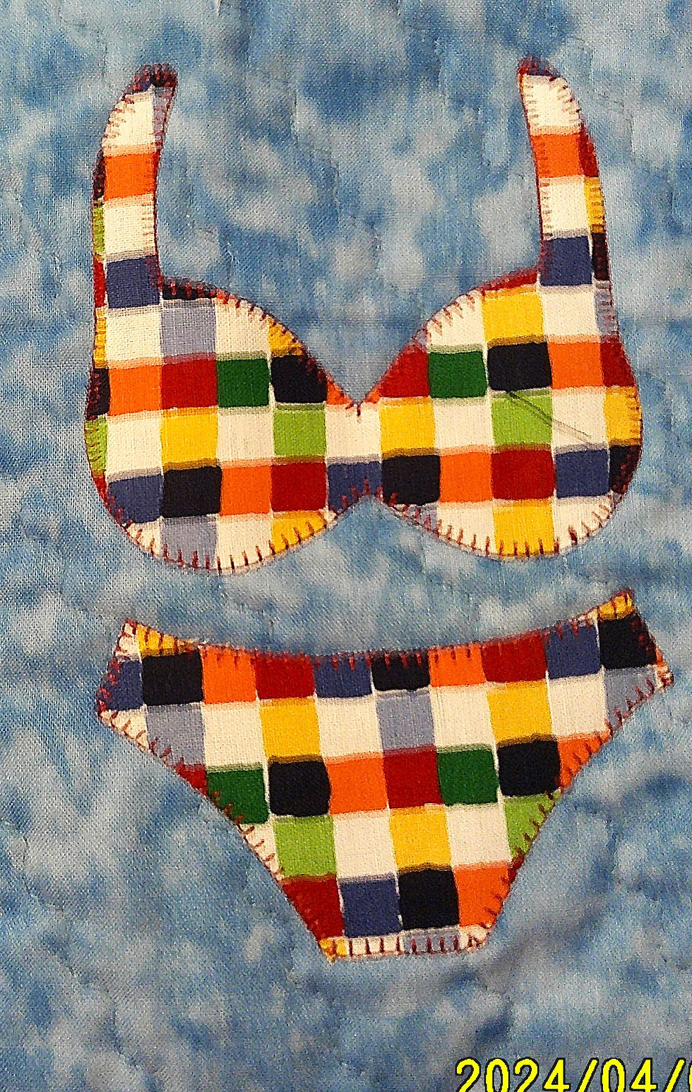 Thumbnail: Beach Blanket or Wall Quilt: 31.5x41.5-Appliqued/Pieced Summer Decor