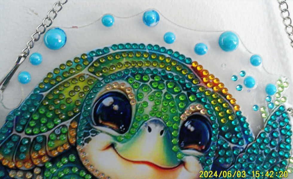 Thumbnail: Baby Sea Turtle Suncatcher: 8-inch Diameter--Handcrafted Window or Wall Decor