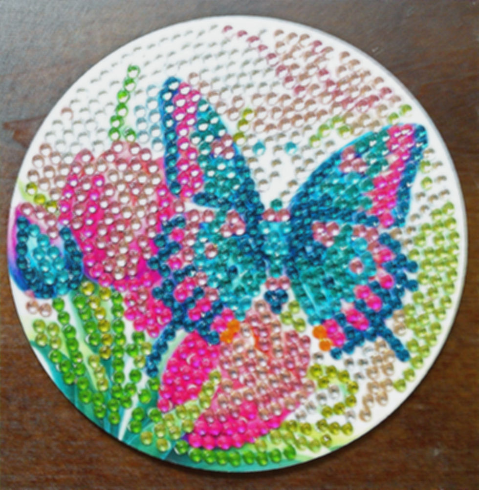 Thumbnail: Coasters (Butterflies): 4-inch diameter with holder Table Decor