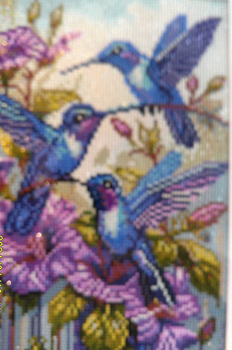 Thumbnail: Hummingbirds Wall Art: 17x13--Handcrafted Framed with Matting Wall Decor
