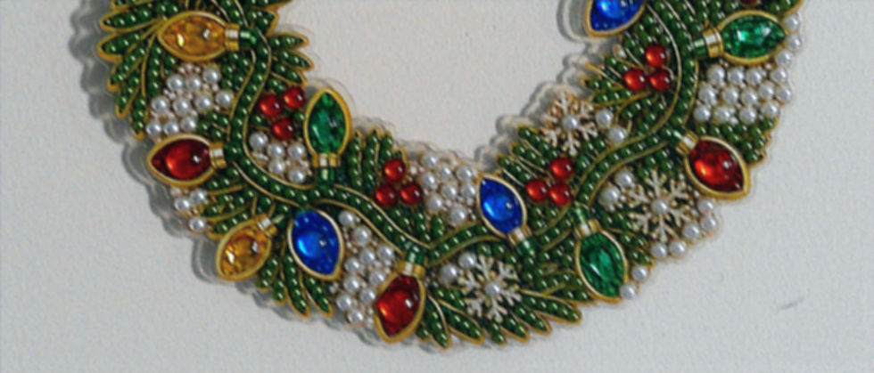 Thumbnail: Christmas Wall Art or Wall Decor: 9.5 diameter--Diamond Art Wall Decor