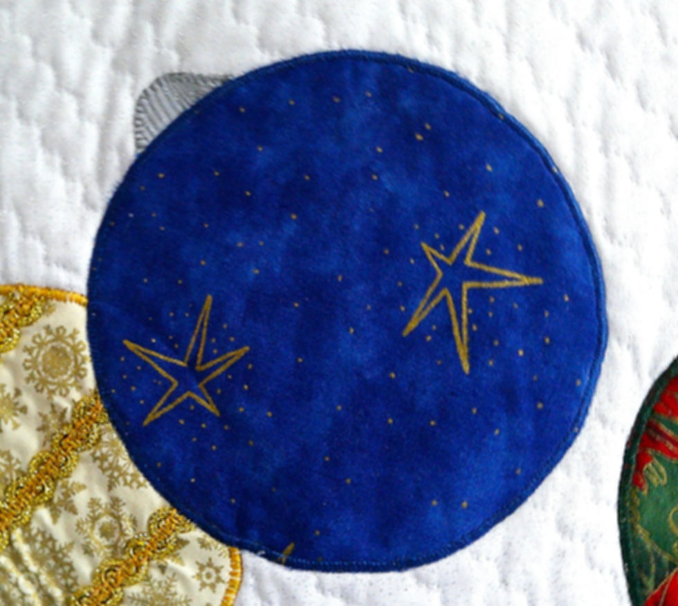 Thumbnail: Christmas Wall Quilt: 15.25x28--Appliqued & Pieced Homecrafted Wall Decor