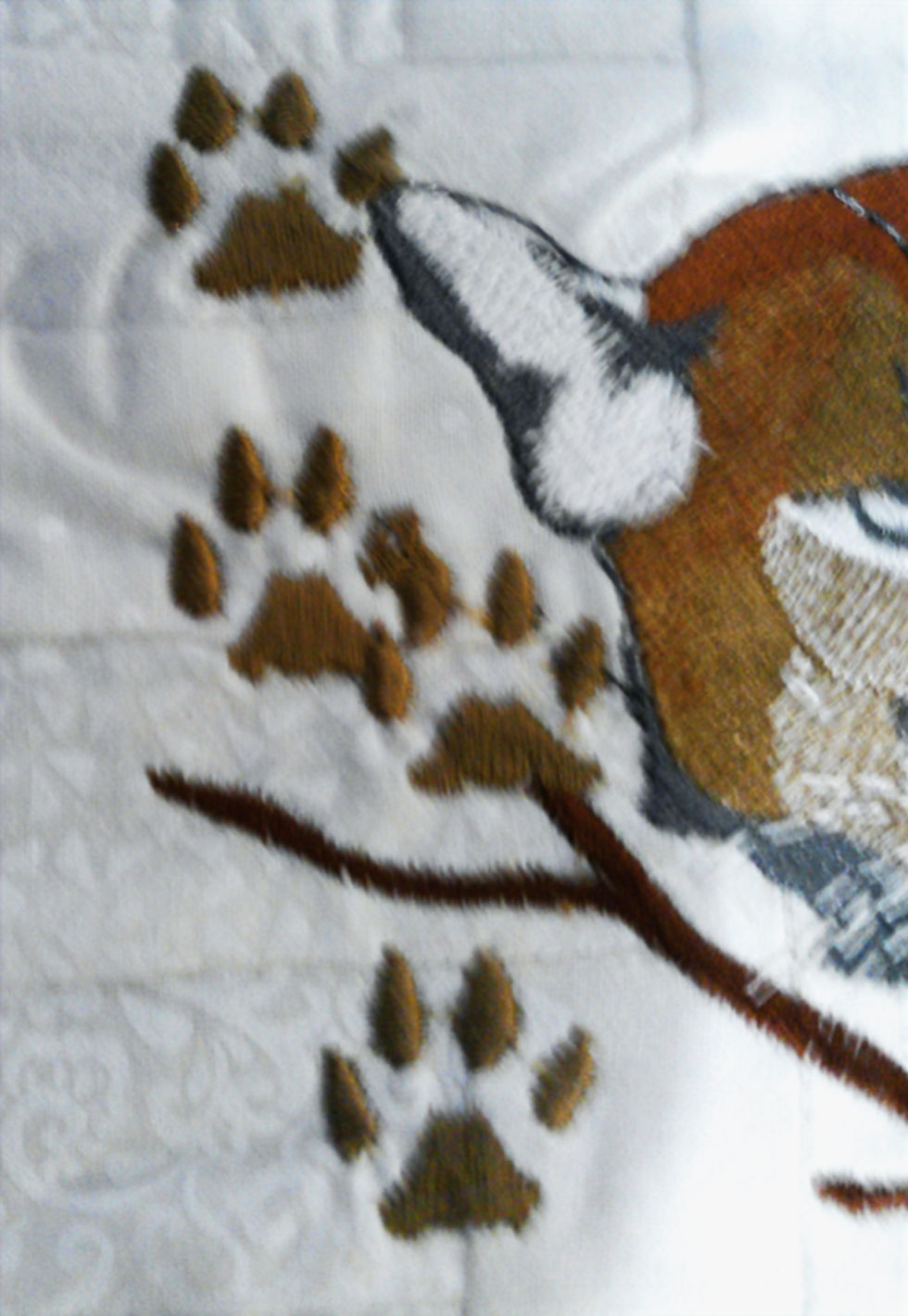 Thumbnail: Mountain Lion Wall Quilt: 15.5x15.5--Embroidered & Pieced Homecrafted Wall Decor