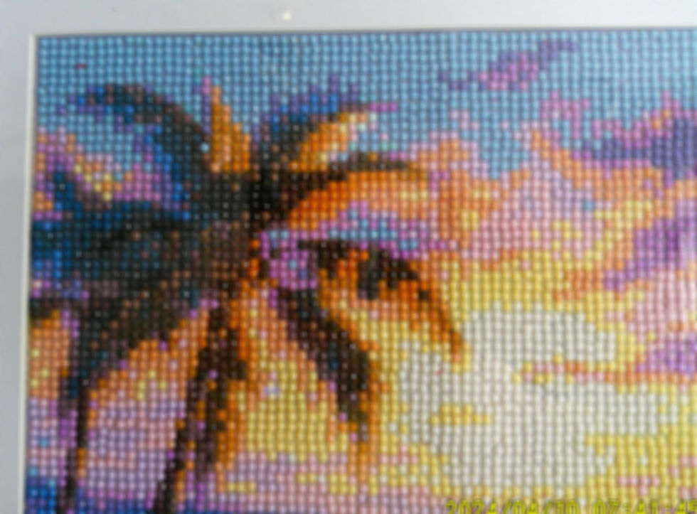 Thumbnail: Beach Scene: 13x13--Handcrafted Framed & Matted Diamond Art Wall Decor