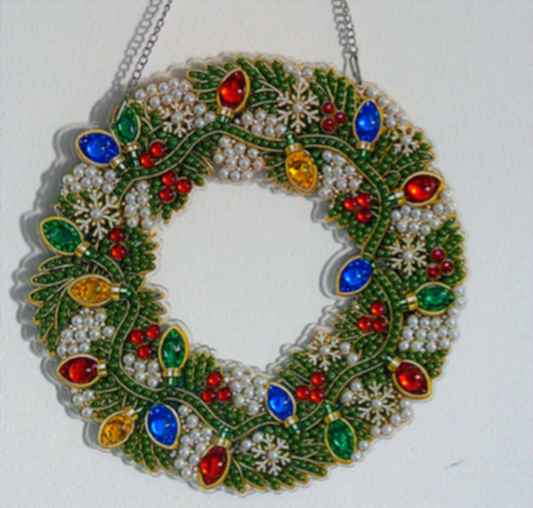 Christmas Wall Art or Wall Decor: 9.5 diameter--Diamond Art Wall Decor