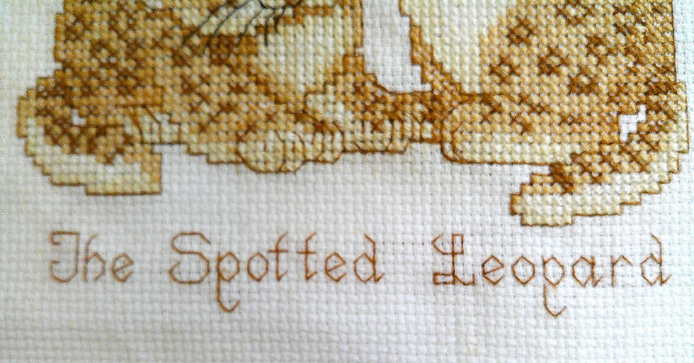 Thumbnail: Spotted Leopard Cubs Wall Art:11x14 inches--Cross-stitched Wall Decor