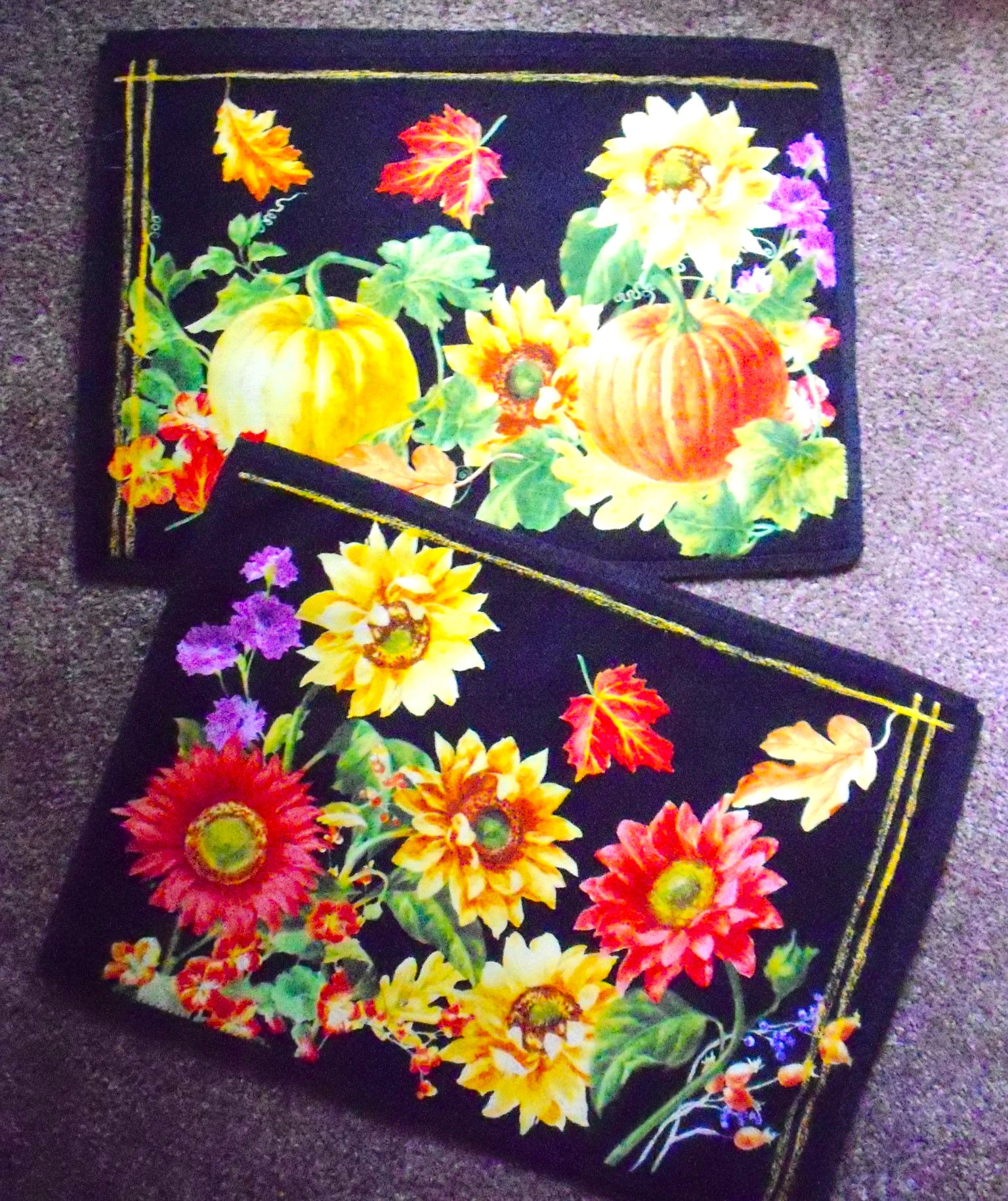 Six Autumn Placemats: 16x11--Enhanced Panel Table Decor