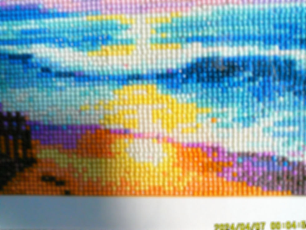 Thumbnail: Beach Scene: 13x13--Handcrafted Framed & Matted Diamond Art Wall Decor