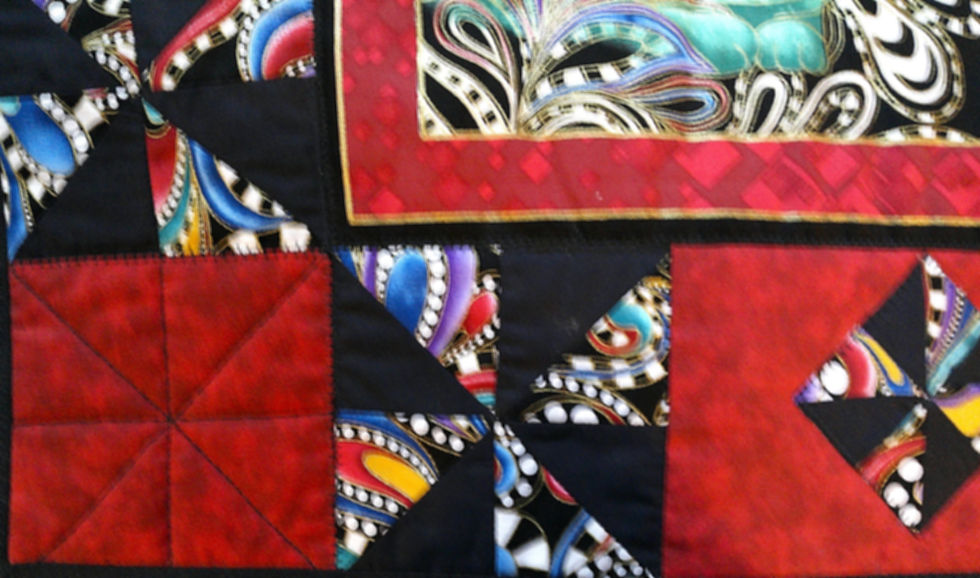Thumbnail: Cat Lover's Wall Quilt: 19X19--Center Panel & Pieced Borders Wall Decor