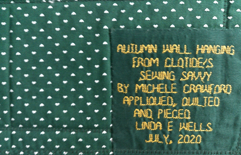 Thumbnail: Autumn Wall Quilt: 16.5x28.5--Appliqued/Pieced Homecrafted Wall Decor