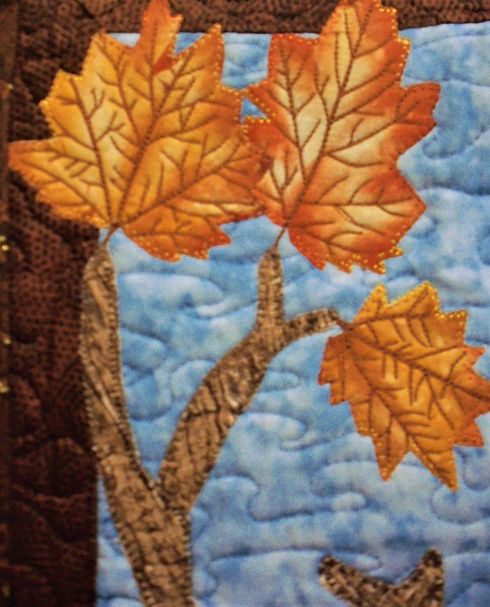 Thumbnail: Raccoon Wall Quilt: 15x20--Thread Painted/Appliqued & Pieced Wall Decor