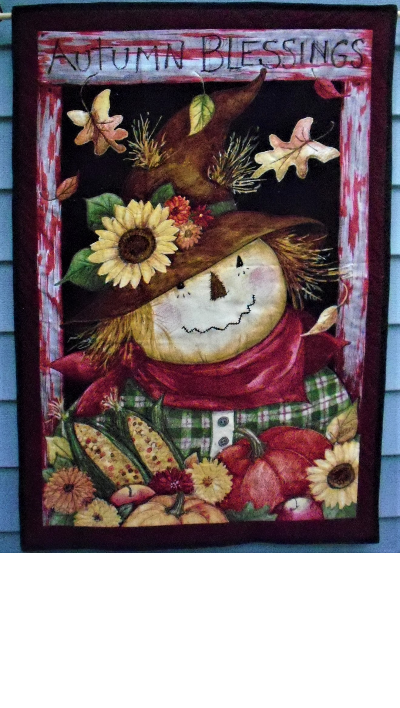 Scarecrow Quilt or Door Decor: 26x38.5--Enhanced Decor
