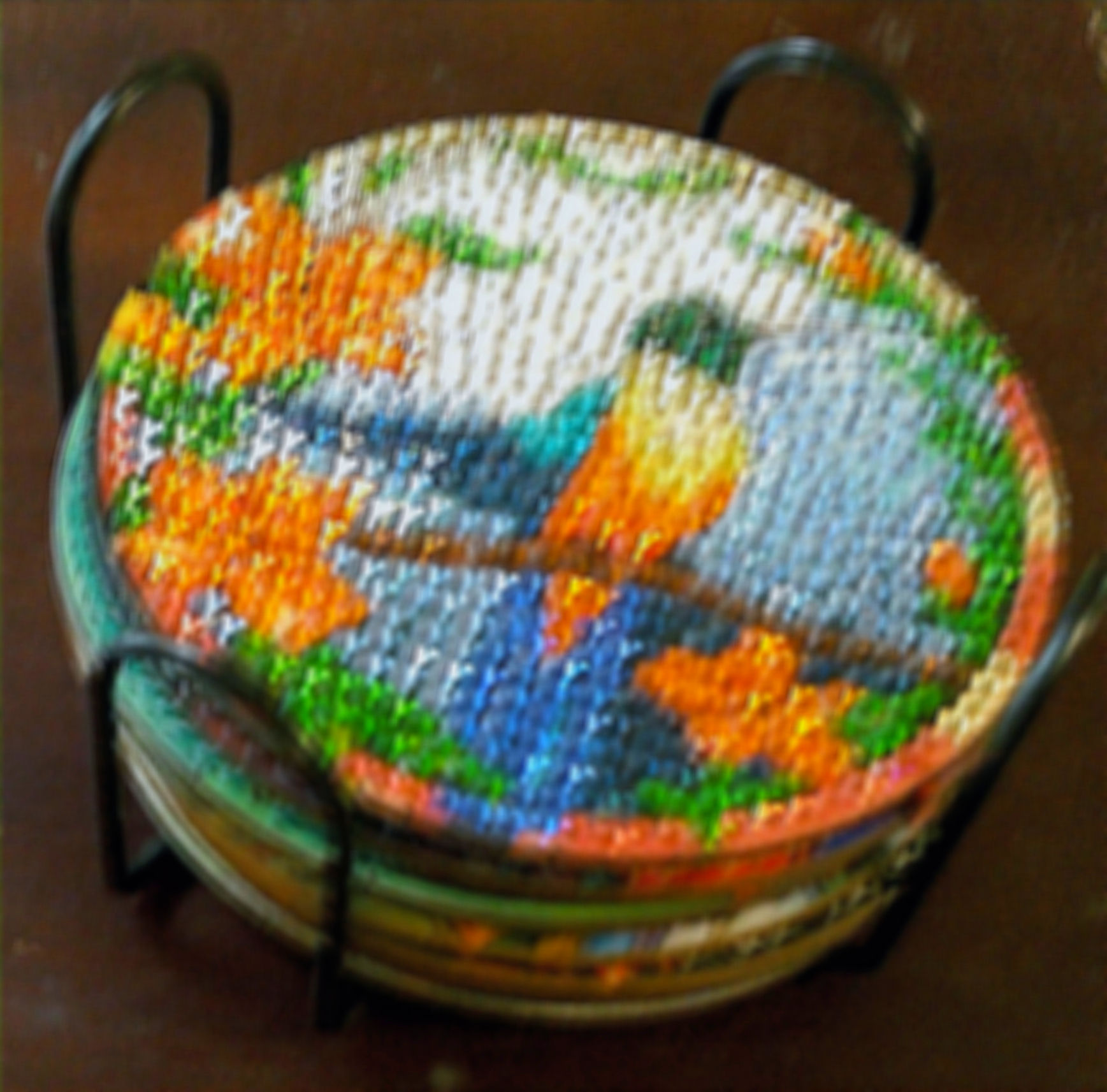 Hummingbird Coasters: Set of 8 4-inch Diameter with holder-Diamond Art Decor