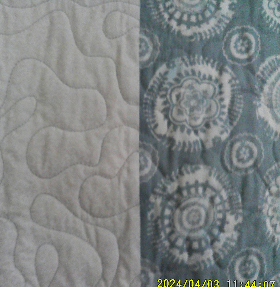 Thumbnail: Ocean Motif Quilt: 64x74--Pieced Homecrafted Twin Bedding
