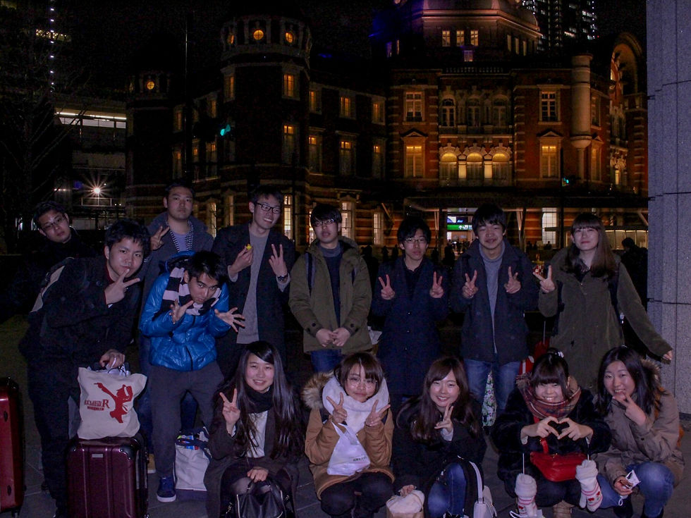 冬にも合宿を行います。写真は東京に帰ってきたときの様子です。