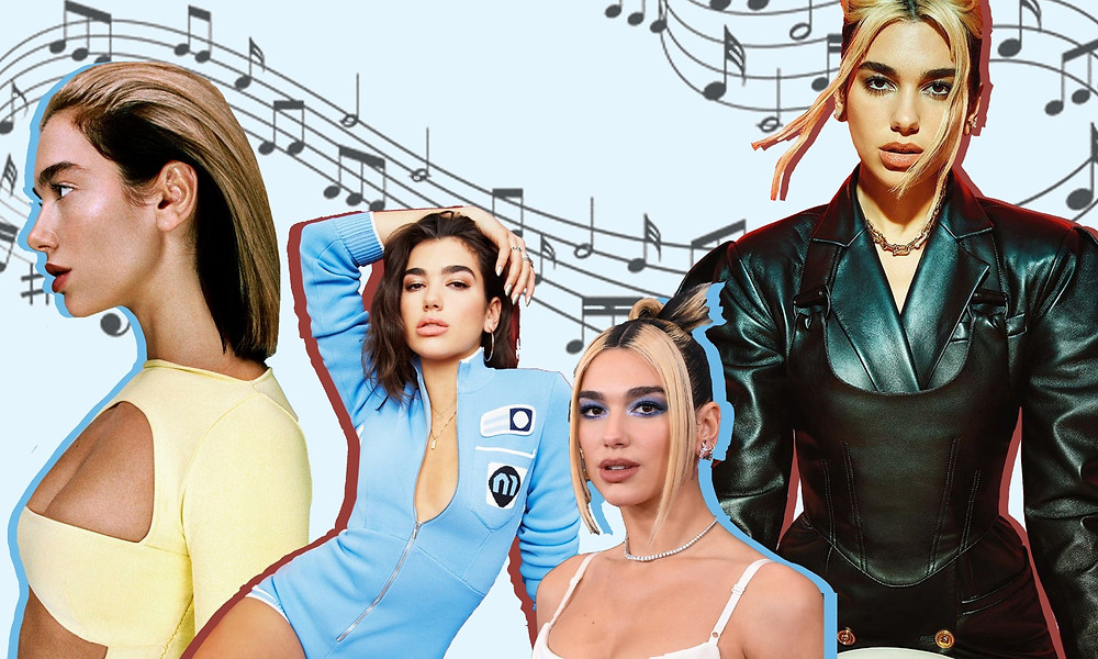 A collage of Dua Lipa