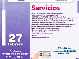 Mañana feria de servicios en El Tule