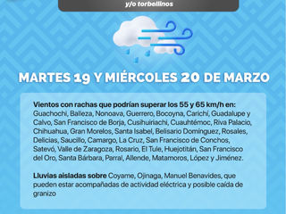 Superarán 55 km/hr ráfagas de aire frío en Chihuahua