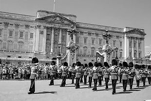 Changing of the guard ceremony at Buckingham Palace in London