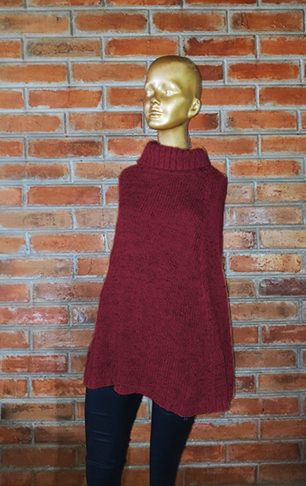 Miniatura: Poncho de cuello alto