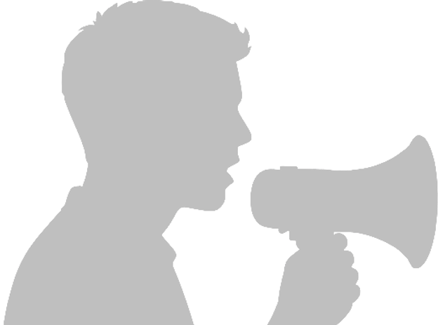 Student with megaphone silouette