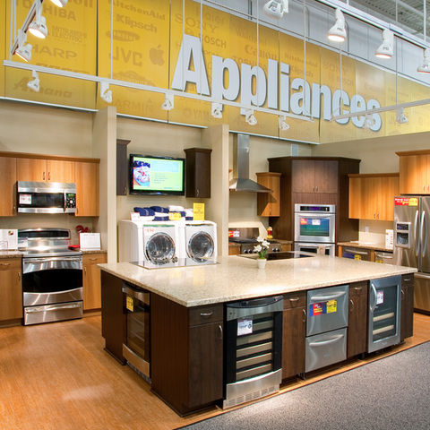 Ultimate Electronics retail showroom — consumer electronics store design and fixture layout