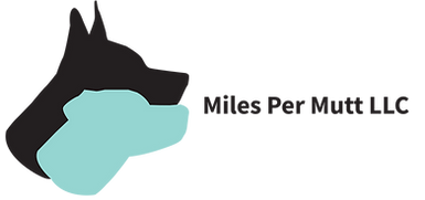 Two dogs, husky and pitbull mix layered logo