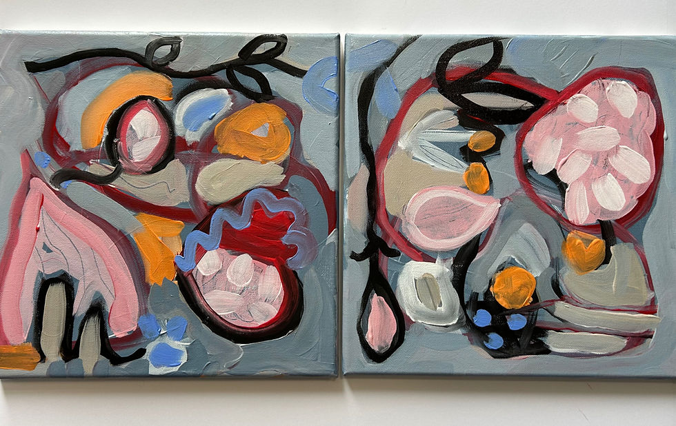 Barb Armstrong, Cluster Bomb 1 & 2, March 2026, acrylic on canvas, 12 X 12 $2_edited.jpg