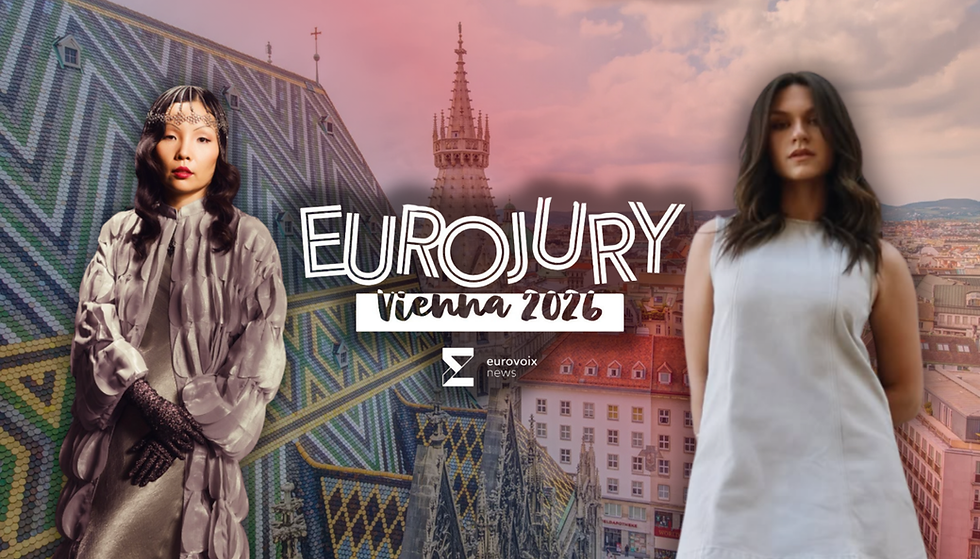 Dami Im and Bella Paige with Eurojury promotion