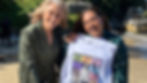 Jessica Mauboy pictured with Lynne McGranger holing a t-shirt