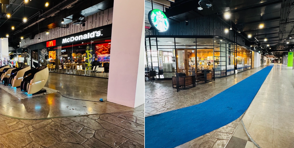 Ground floor’s entire international lineup: one McDonald’s, one Starbucks, and that’s the whole roster.