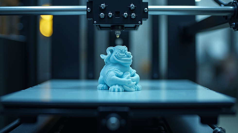 Eye-level view of a 3D printer in action