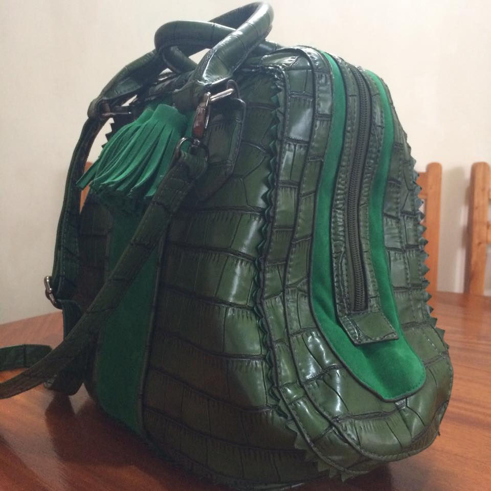 Thumbnail: Croc Skin Leather Bag