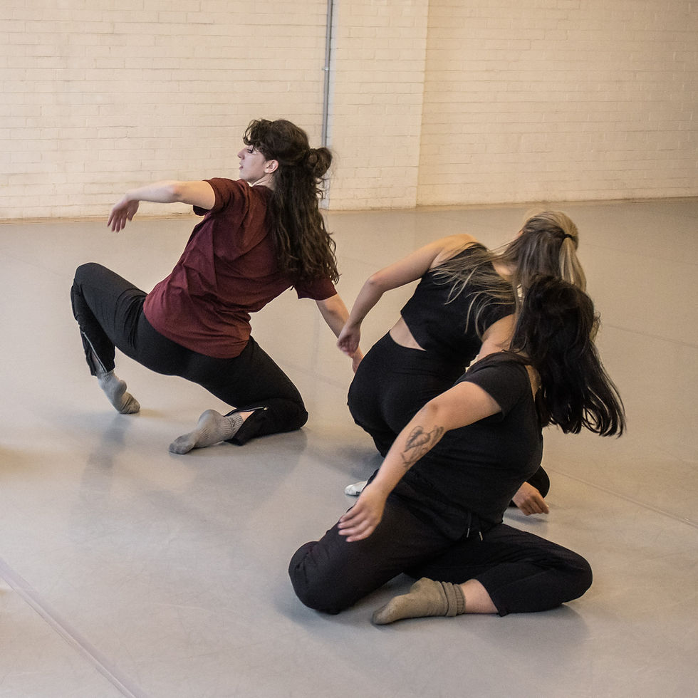 Dancers in motion on the floor
