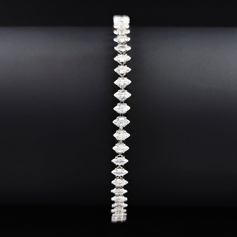 Miniatura: 2024 New Marquise Oval Square Cut Luxury Silver Color on Hand Tennis Bracelet Ba