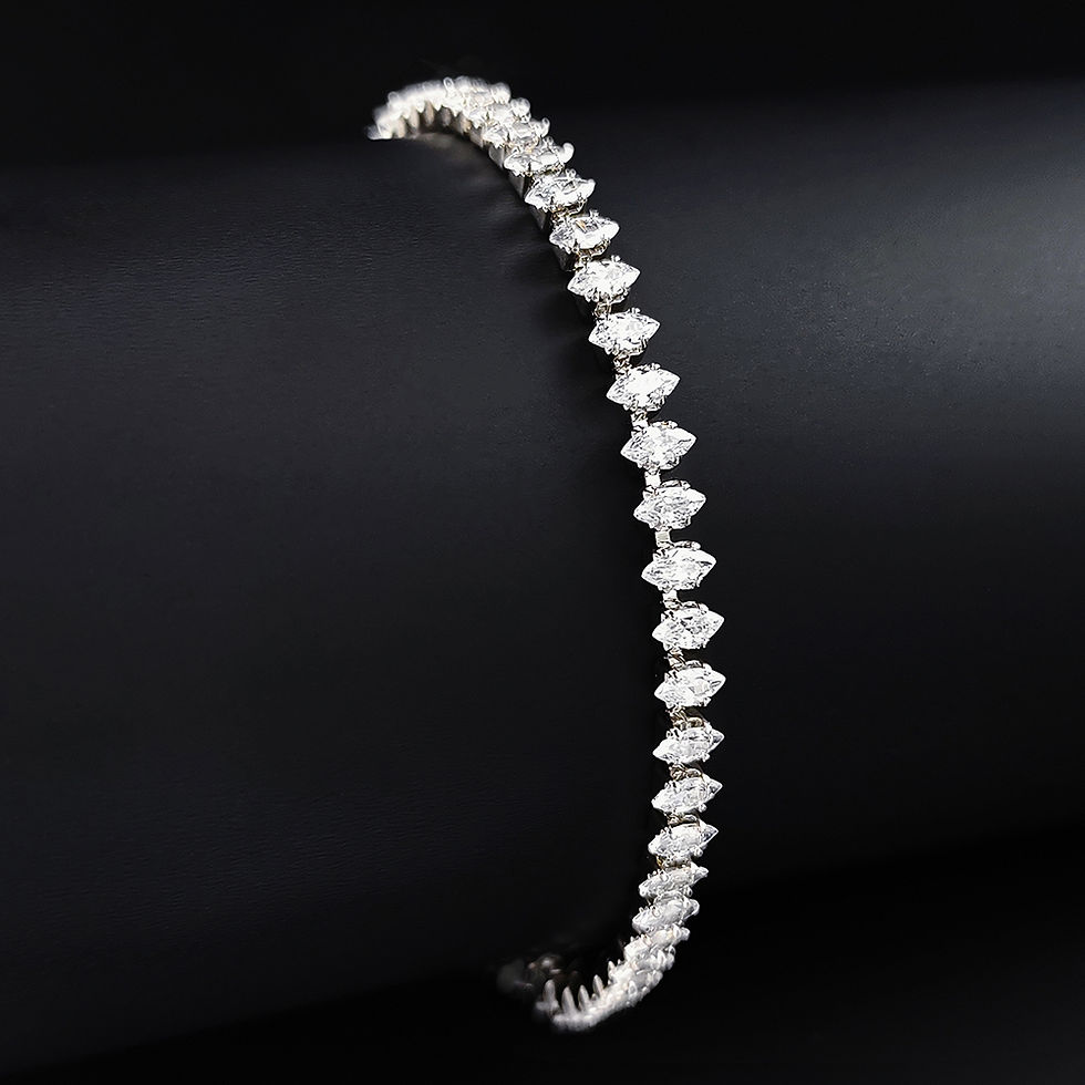 Miniatura: 2024 New Marquise Oval Square Cut Luxury Silver Color on Hand Tennis Bracelet Ba