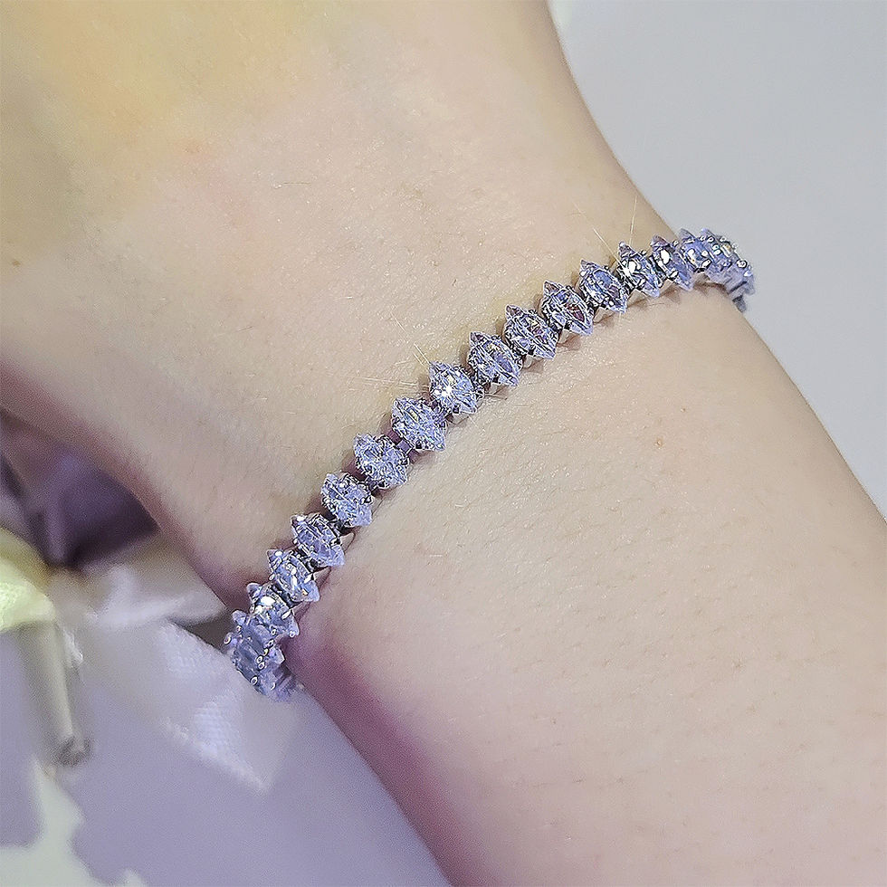 Miniatura: 2024 New Marquise Oval Square Cut Luxury Silver Color on Hand Tennis Bracelet Ba