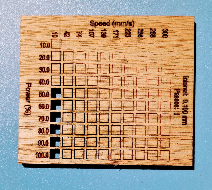 Laser Cutting Test 1