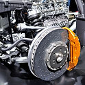 Car ceramic disc brake with yellow calip