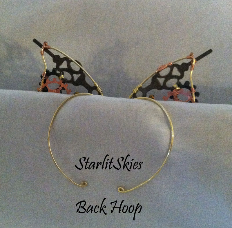 Thumbnail: Steampunk Wire Ear Wrap crafted in Brass with Copper
