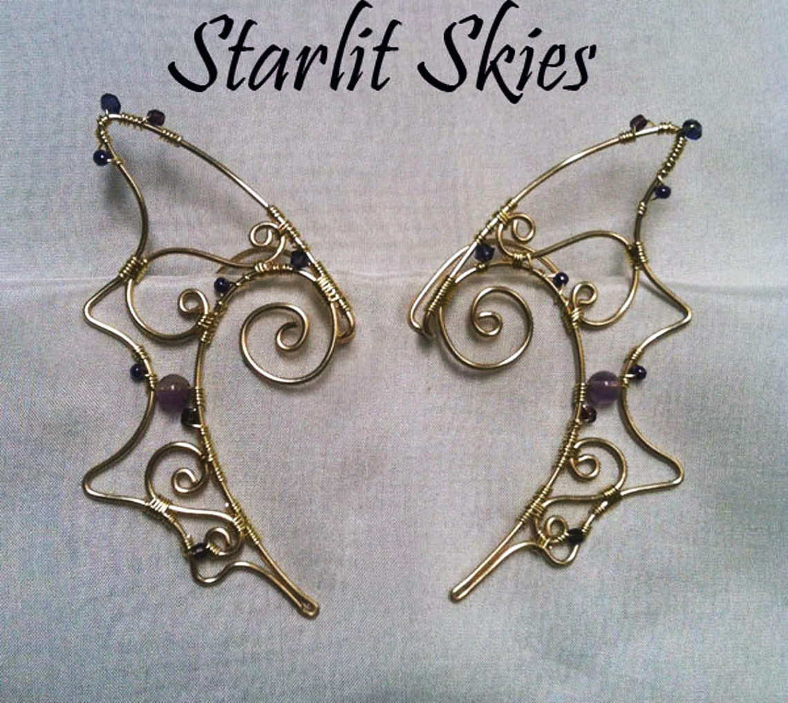 Mermaid Brass Wire Elf Ears with Swarovski Crystals