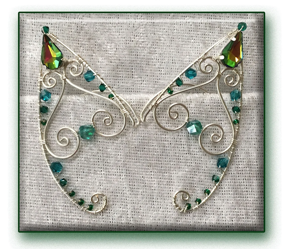 Thumbnail: 2-S Tip Style: Stone Beads, Swarovski Crystals, Sterling Wire Elf Ears