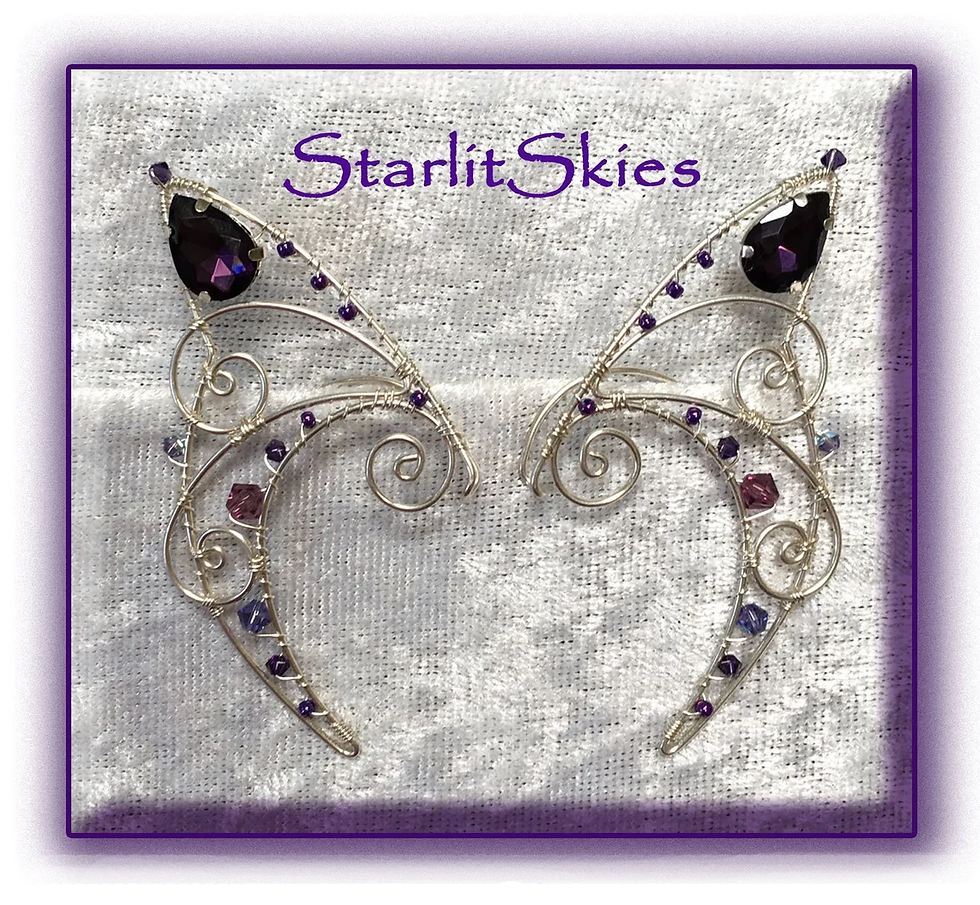 Thumbnail: C-O Style: Sterling Silver, Swarovski Crystals, Wire Elf Ears