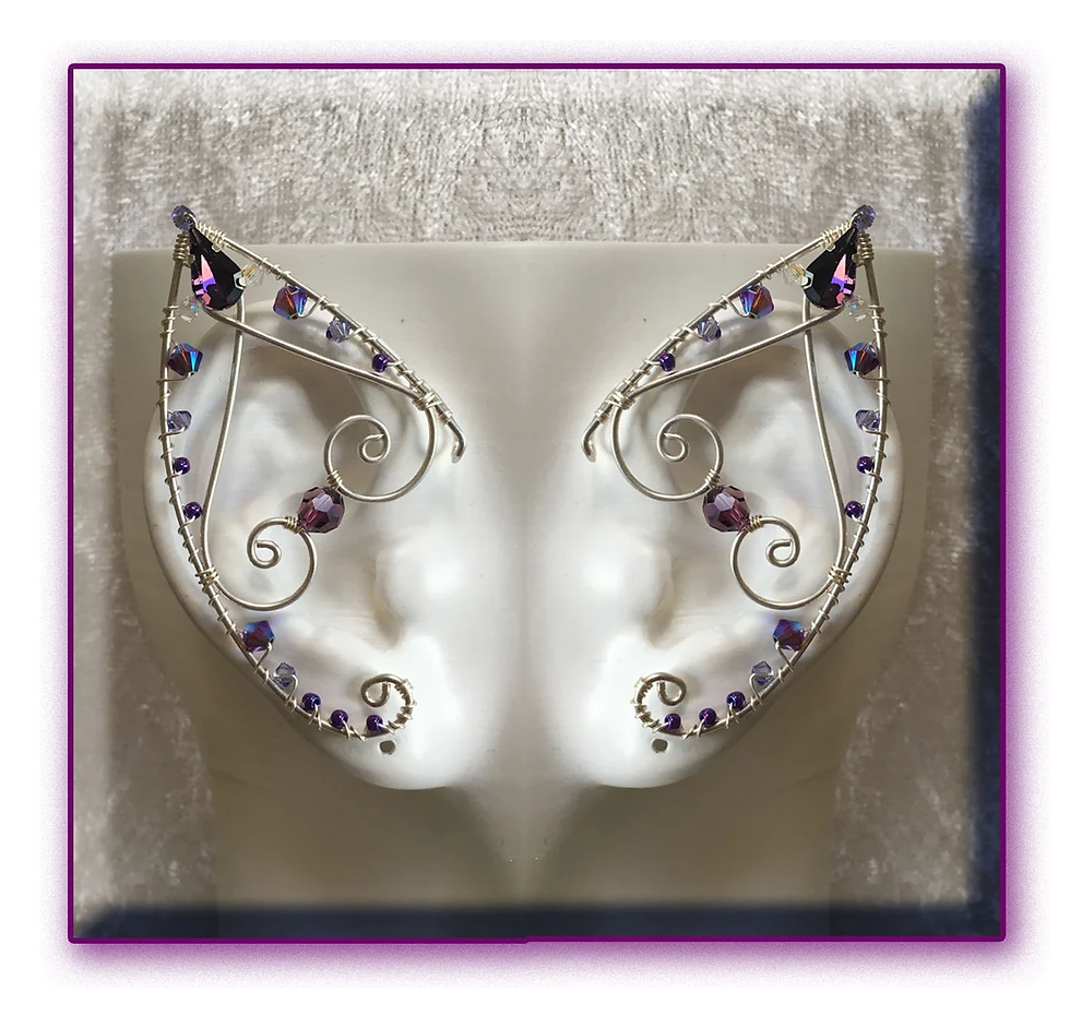 Thumbnail: TT-Tip: Sterling Silver Wire Elf Ears, with Swarovski Crystals