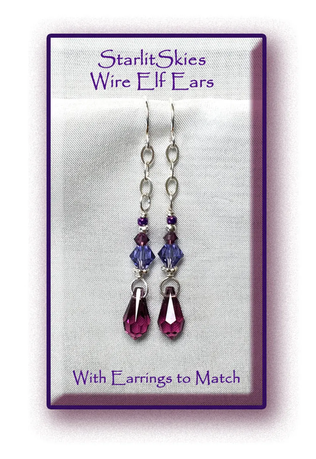Sterling Silver Earrings Crafted in Purple Swarovski Crystals