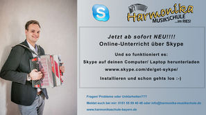 Ab sofort Online-Unterricht über Skype möglich!
