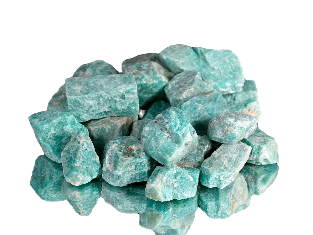 Amazonit Rohsteine zur Wasseraufbereitung, 100g